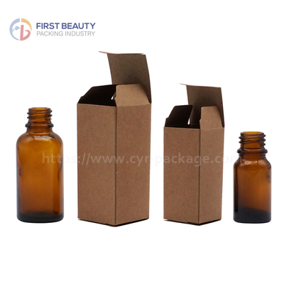 Botella de aceite esencial de diseño simple empaquetada con caja de cartón