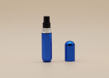 Dirección superficial oxidada forrada aluminio reutilizable azul de la botella del espray de perfume