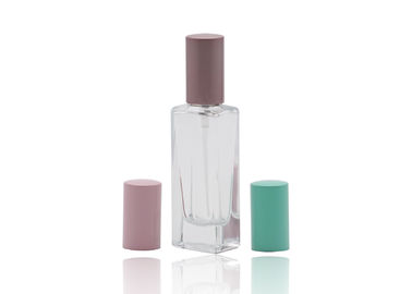 botella cosmética del espray 15ml, botella de perfume de cristal vacía recargable de la pared gruesa con el casquillo colorido