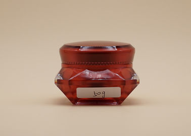 Diseño plástico del OEM del casquillo del diamante de la forma del ABS cosmético vacío rojo de los potes disponible