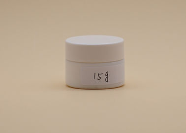 los envases poner crema cosméticos 15g, la crema de cara de cristal de cerámica blanca sacuden el tapón de tuerca de PETG