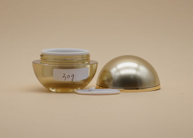 Impresión de encargo del logotipo de la forma esférica poner crema cosmética del tarro del oro para el cuidado personal