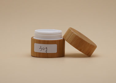 Volumen interno plástico 15g 30g de los envases cosméticos de bambú de la forma redonda