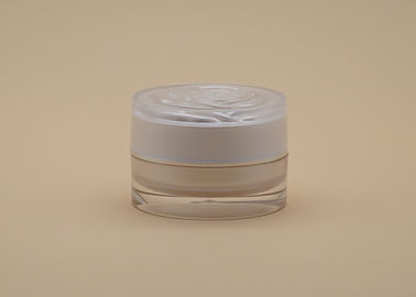 Material de Arcylic de los envases de la crema de piel del logotipo de Rose blanca con la junta del PE