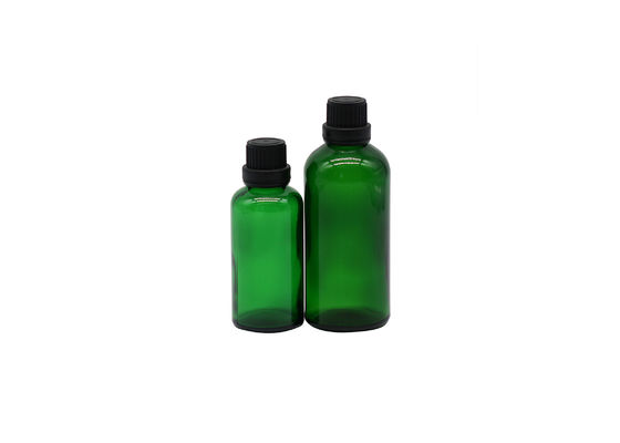 50ml verde cosmético botellas de cristal de 1 dropper de la onza