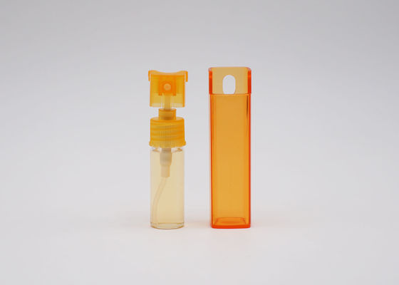 Botella plástica del atomizador del perfume del viaje 10ml del cuadrado anaranjado verde