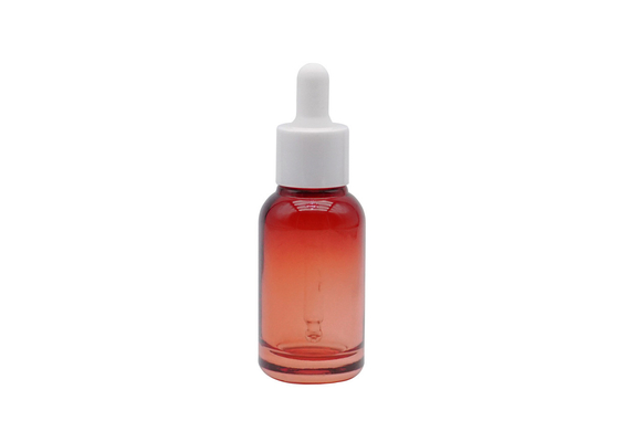 La botella de aceite esencial de cristal roja clara 30ml 50ml 100ml heló la botella cosmética clara del dropper