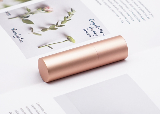 Envase cosmético magnético de aluminio del tubo de la barra de labios de Rose Gold 3.5g del cilindro