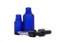 La botella de aceite esencial de cristal cosmética del dropper heló 100ml azul con el dropper plástico