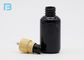 El espray plástico recargable sólido del negro 30ml embotella el hombro redondo de las botellas del plástico del animal doméstico