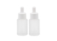 Botella cosmética blanca de cristal vacía plana 50ml del dropper de la botella de aceite esencial del hombro