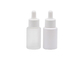Botella cosmética blanca de cristal vacía plana 50ml del dropper de la botella de aceite esencial del hombro