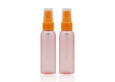 Las botellas plásticas recargables mates del espray 60ml del rosa 18m m con la niebla fina anaranjada bombean