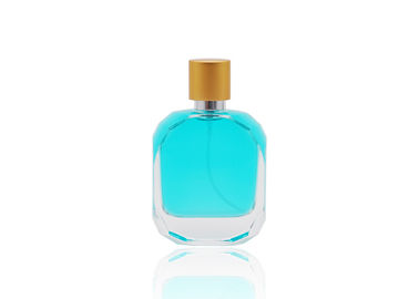 Botella cosmética cristalina del espray, botellas de perfume vacías con el casquillo mate del oro