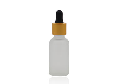 botellas de cristal claras heladas 50ml del aceite esencial de la botella de aceite con el dropper mate del oro