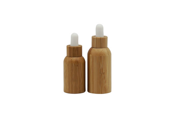 botella de vidrio de bambú natural del aceite esencial del Odm del dropper 30ml