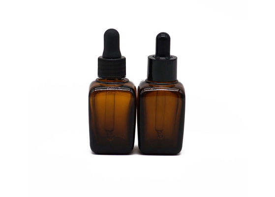 Dropper de goma 30Ml Amber Glass Essential Oil Bottle de cristal del látex