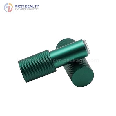 Tipo de imán tubo de lápiz labial vacío de aluminio verde mate 3.8g