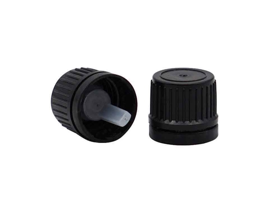 18mm 20mm negro plástico prueba de manipulación de tornillo tapa para botellas