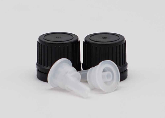 18mm 20mm negro plástico prueba de manipulación de tornillo tapa para botellas