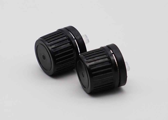 18mm 20mm negro plástico prueba de manipulación de tornillo tapa para botellas