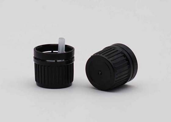 18mm 20mm negro plástico prueba de manipulación de tornillo tapa para botellas