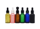 Diversa botella de aceite esencial de los colores de la botella de cristal vacía del dropper con diversos dropperes