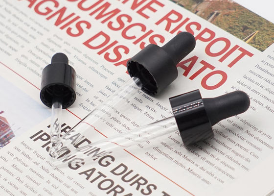 el dropper de cristal 24m m negro de 15m m 18m m mide con una pipeta el casquillo plástico liso para las botellas