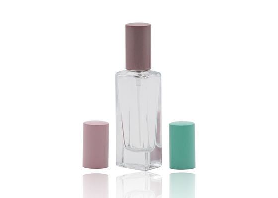 botella cosmética del espray 15ml, botella de perfume de cristal vacía recargable de la pared gruesa con el casquillo colorido