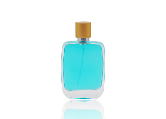 Botella de perfume cosmética cuadrada de la forma 50ml con la broche FEA15 en la bomba del perfume