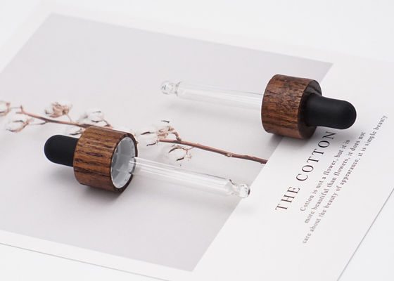 Dropper de cristal de la pipeta con diversos casquillos de bambú del dropper de Lenghts para las botellas