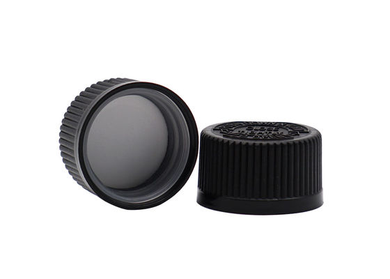 Casquillo plástico 18m m de la prueba del niño del CRC del tornillo proveído de costillas para las botellas